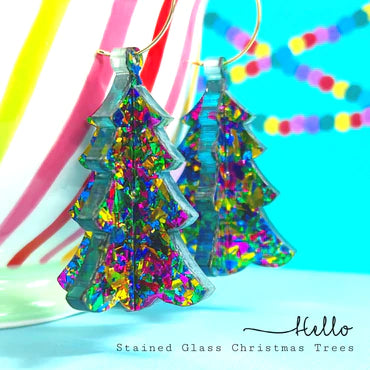 3D STAINED GLASS CHRISTMAS TREE : EMERALD RAINBOW