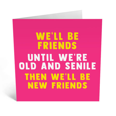 WE'LL BE FRIENDS UNTIL WE'RE OLD AND SENILE