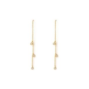 Comet Threader Gold Earrings