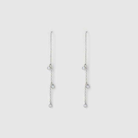 Comet Threader Silver Earrings