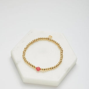 Gold Bead Bracelet - Rouge