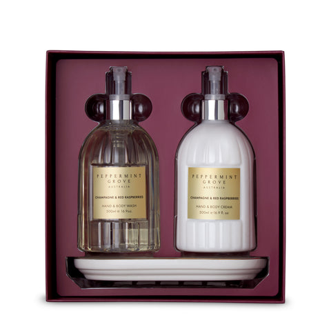HAND & BODY CARE DUO - CHAMPAGNE & RED RASPBERRIES