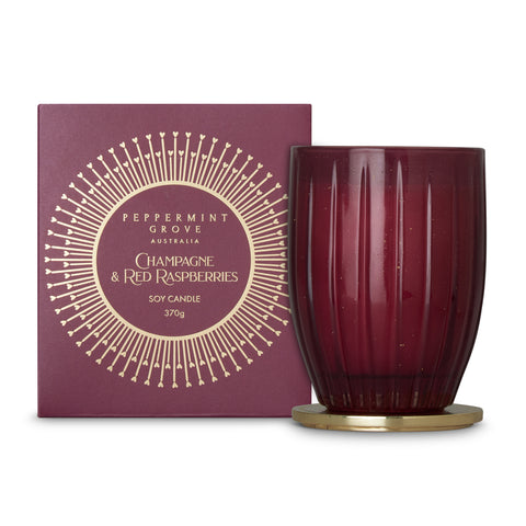 CHRISTMAS CANDLE - CHAMPAGNE & RED RASPBERRIES