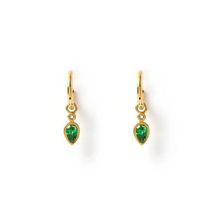 Daisy Gold Earrings - Emerald