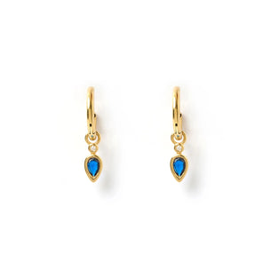 Daisy Gold Earrings - Sapphire