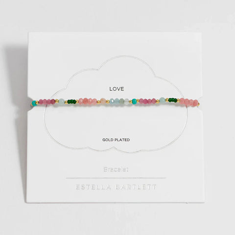 Green Pink Mixed Mini Bead Bracelet