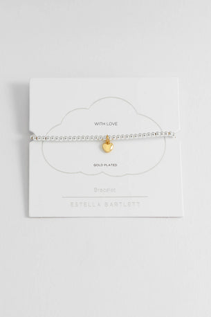 Puffed Heart Sienna Bracelet - Gold Plated