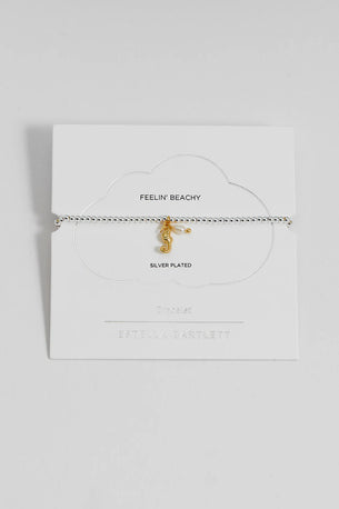 Seahorse And Pearl Sienna Bracelet - Silver Plated