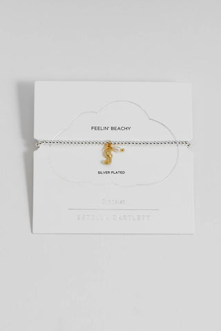 Seahorse And Pearl Sienna Bracelet - Silver Plated
