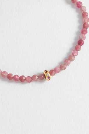 Love Pink Tourmaline Amelia Bracelet - Gold Plated