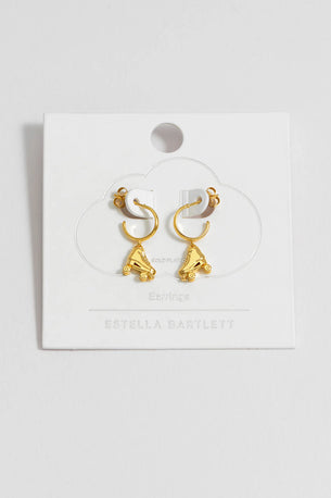 Roller Skate Hoop Earrings - Gold Plated
