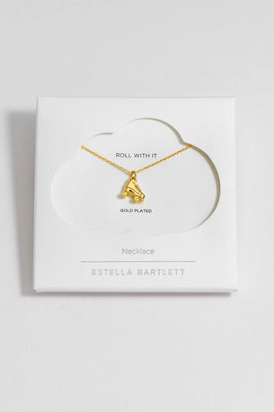 Pave Roller Skate Necklace - Gold Plated