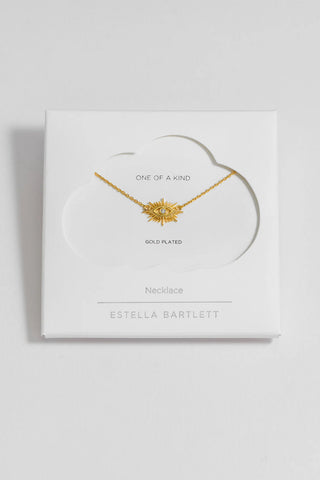 Eye Burst CZ Necklace - Gold Plated
