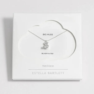 Teddy Bear Necklace - Silver Plated
