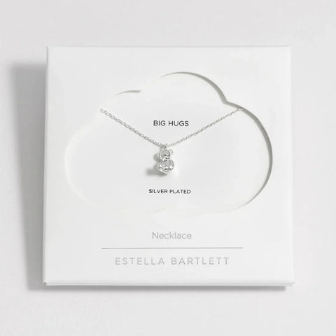 Teddy Bear Necklace - Silver Plated