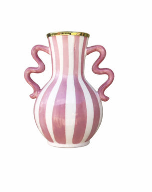 Hand Painted Squiggly Vase - Rose