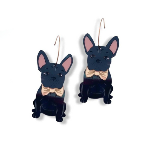 Frenchie Dangles - Black with Glasses