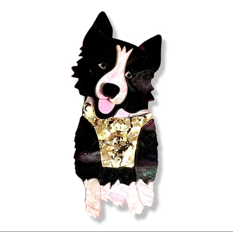 Border Collie Black - Brooch