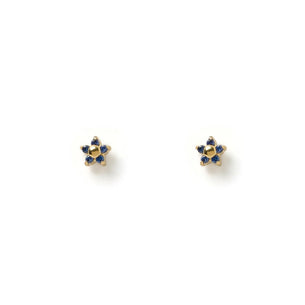 Gardenia Gold Studs - Sapphire