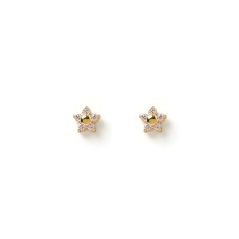 Gardenia Gold Studs - Rose