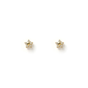 Gardenia Gold Studs - Stone