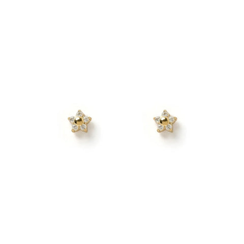 Gardenia Gold Studs - Stone