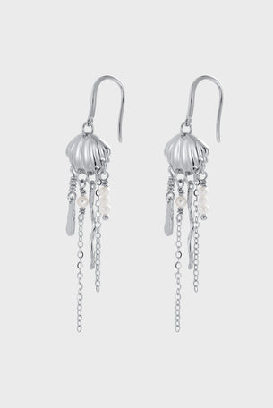 Goldie Long Drop Earring - Silver