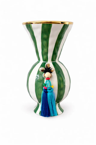 Hand Painted Fiesta Vase - Green