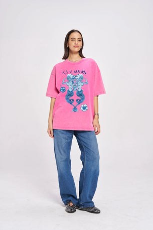 Tsunami Maiden Tee - Pink (OVERSIZED)