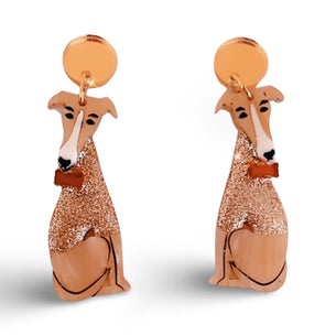 bling hound Greyhound Dangles - Fawn earrings