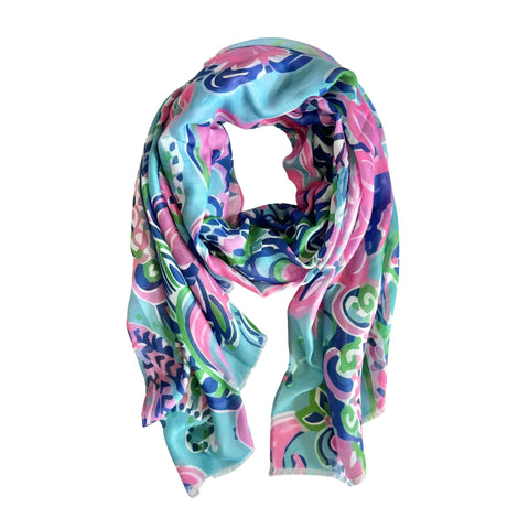 Pink Blue Green Scarf