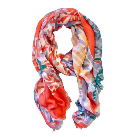 Matilda Abstract Orange Lightweight Scarf