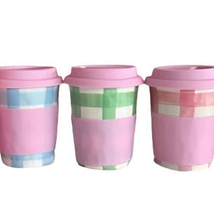 Travel Mug - Blue Gingham