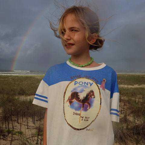 KIDS PONY CLUB TEE - BLUE