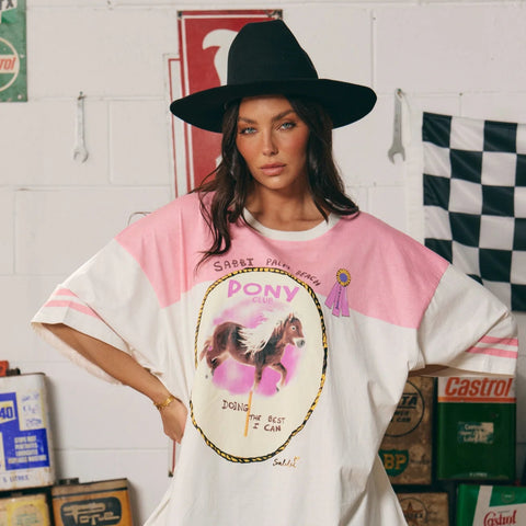 THE VERY OVERSIZED PONY CLUB TEE - PINK