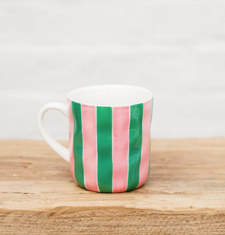 Mug - Pink & Green Stripe