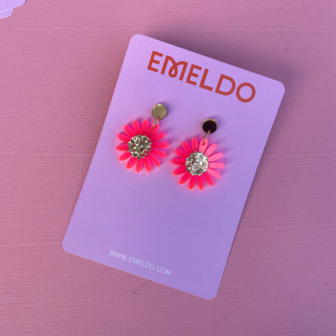 Disco Daisies // Neon Pink and Gold