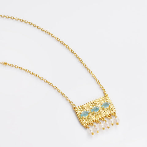 Imogen Necklace - Milky Aqua