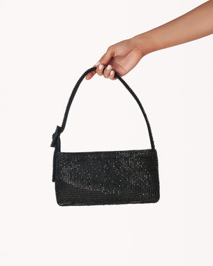 Kiz Shoulder Bag - Black Diamante