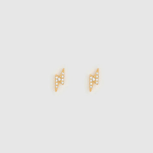Lightning Stud Earrings - Gold