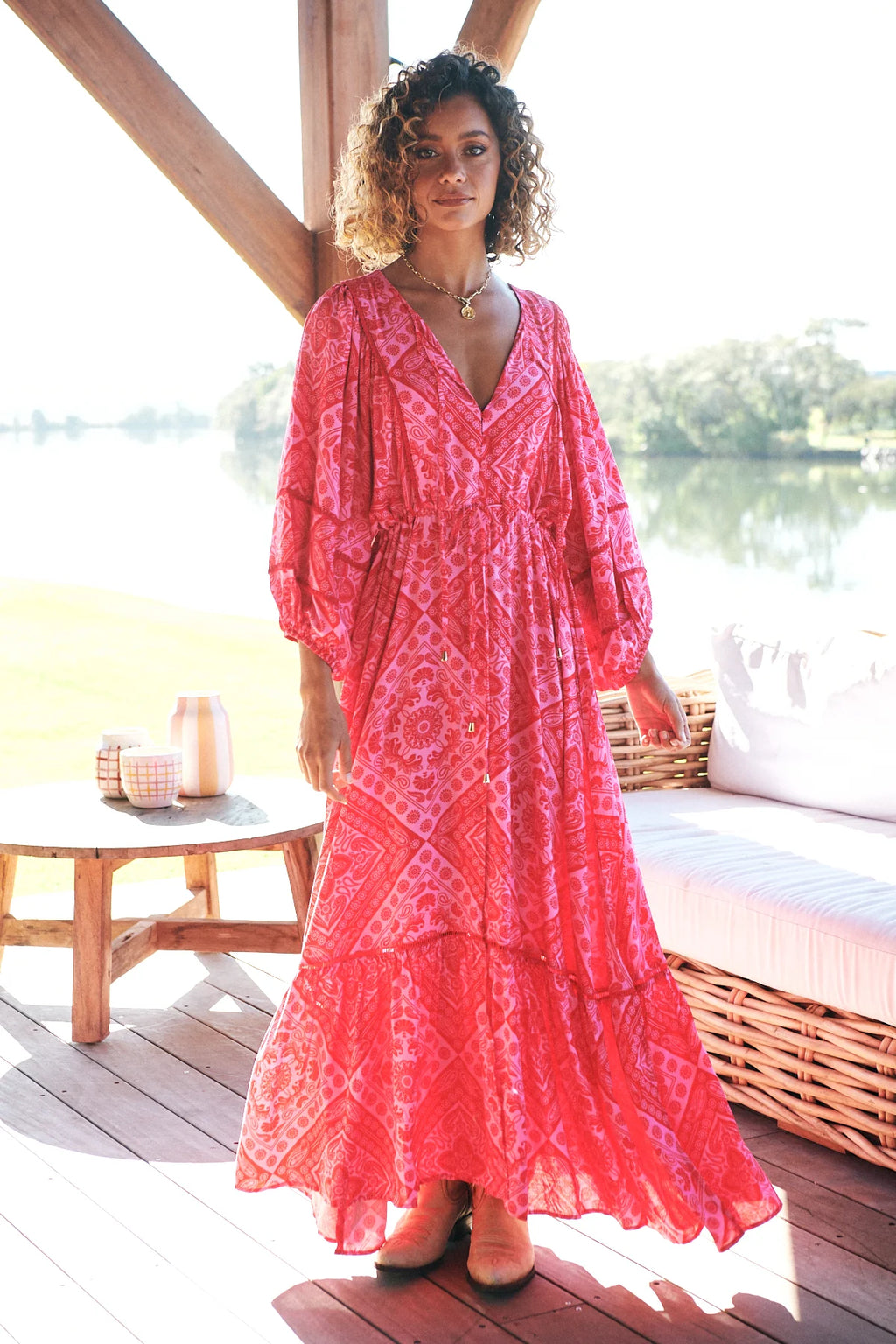 Flossie Pink Maxi Sleeveless Dress – Beginning Boutique US