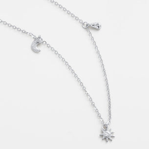 Luna Charm Necklace - Silver