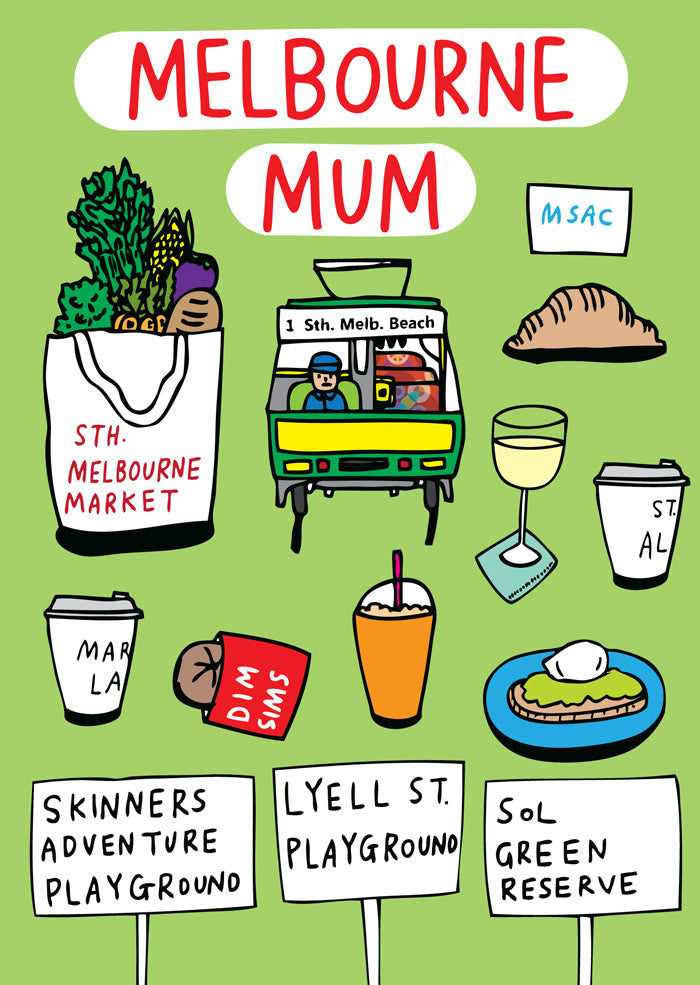 Melbourne Mum greeting card Mother's day