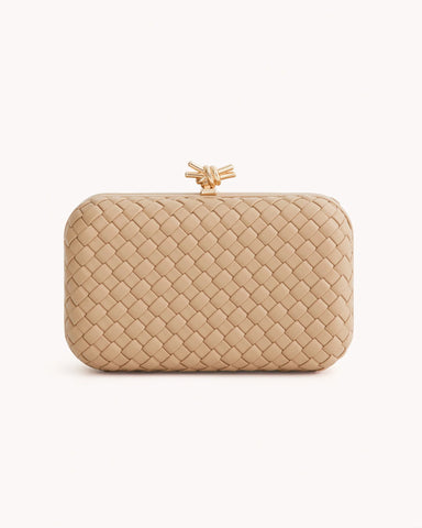 Neveah Woven Clutch - Nude