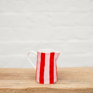 Milk Jug - Red/PinkStripes