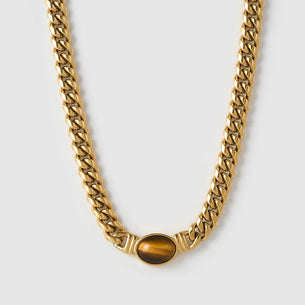 Odette Gold Necklace - Tigers Eye