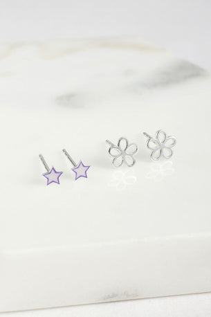Star Stud Set  - Lilac