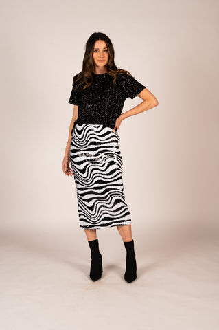 Sequin Tee - Black