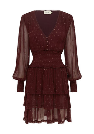 Ministry of style Abloom Dress - Wine