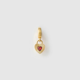Ruby Heart Charm - Red
